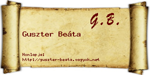 Guszter Beáta névjegykártya