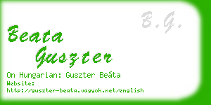beata guszter business card